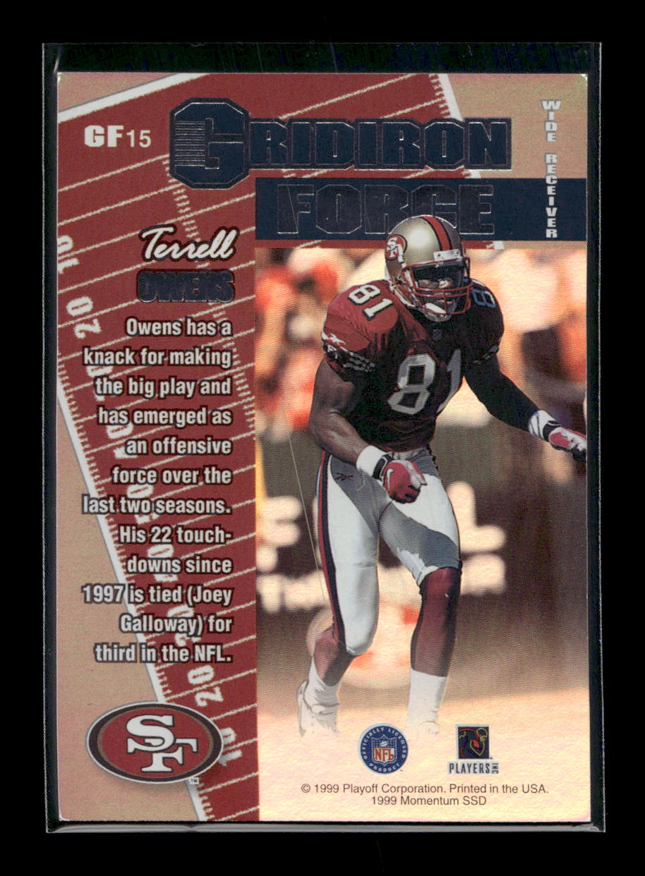 1999 Playoff Momentum SSD Gridiron Force #GF15 Terrell Owens (San Francisco 49ers)
