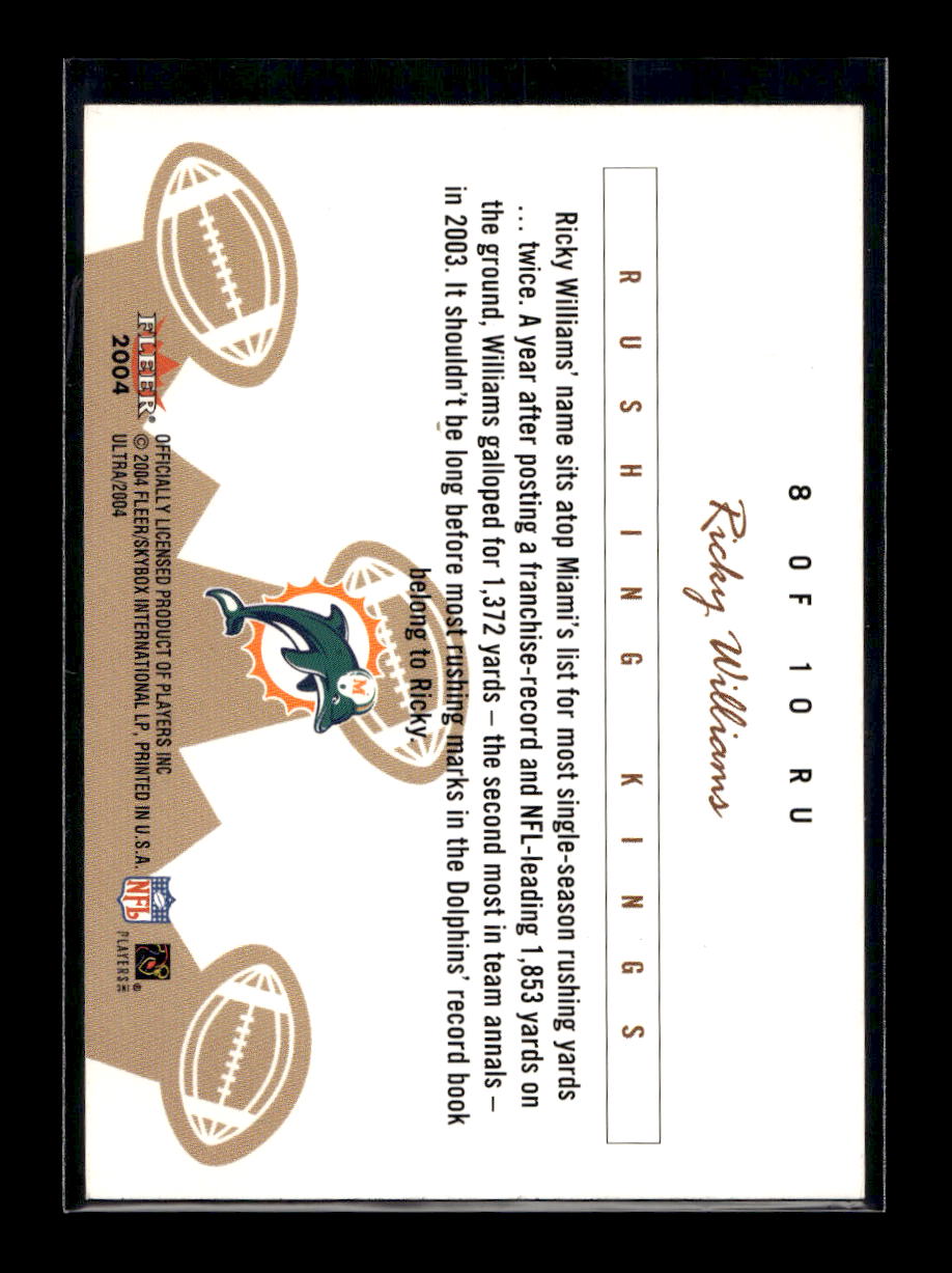 2004 Ultra Rushing Kings #8RU Ricky Williams (Miami Dolphins)