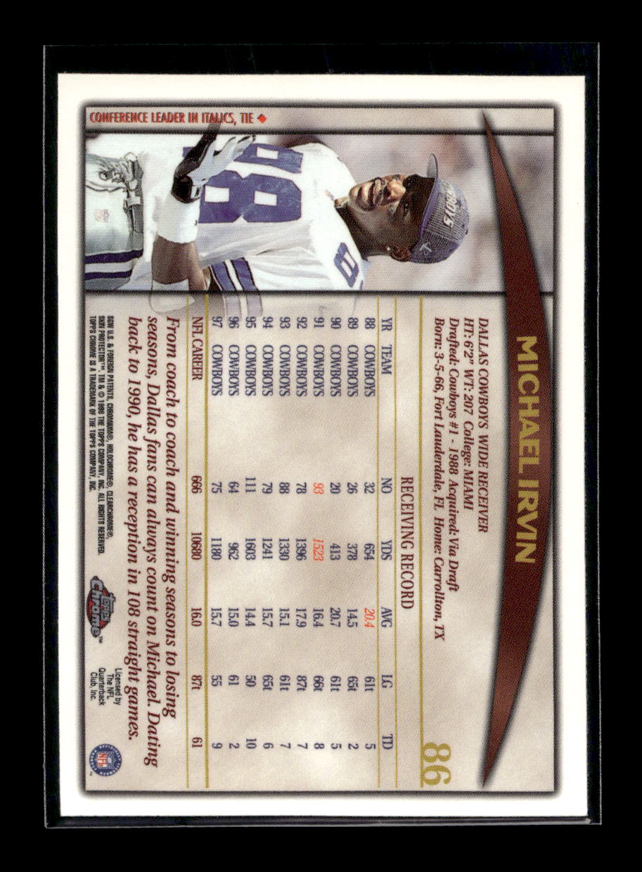 1998 Topps Chrome #86 Michael Irvin (Dallas Cowboys)