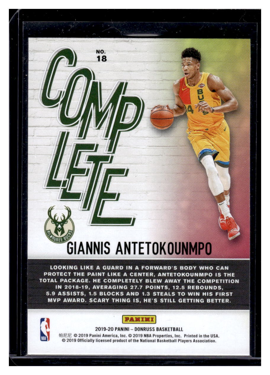 2019-20 Donruss "Complete Players" #18 Giannis Antetokounmpo (Milwaukee Bucks)