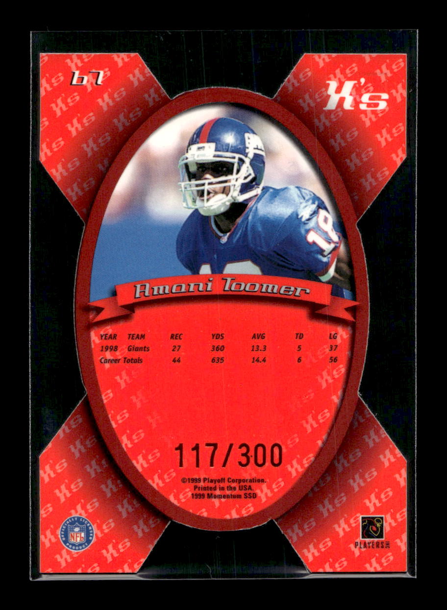1999 Playoff Momentum SSD X's #67 Amani Toomer #'d /300 (New York Giants)