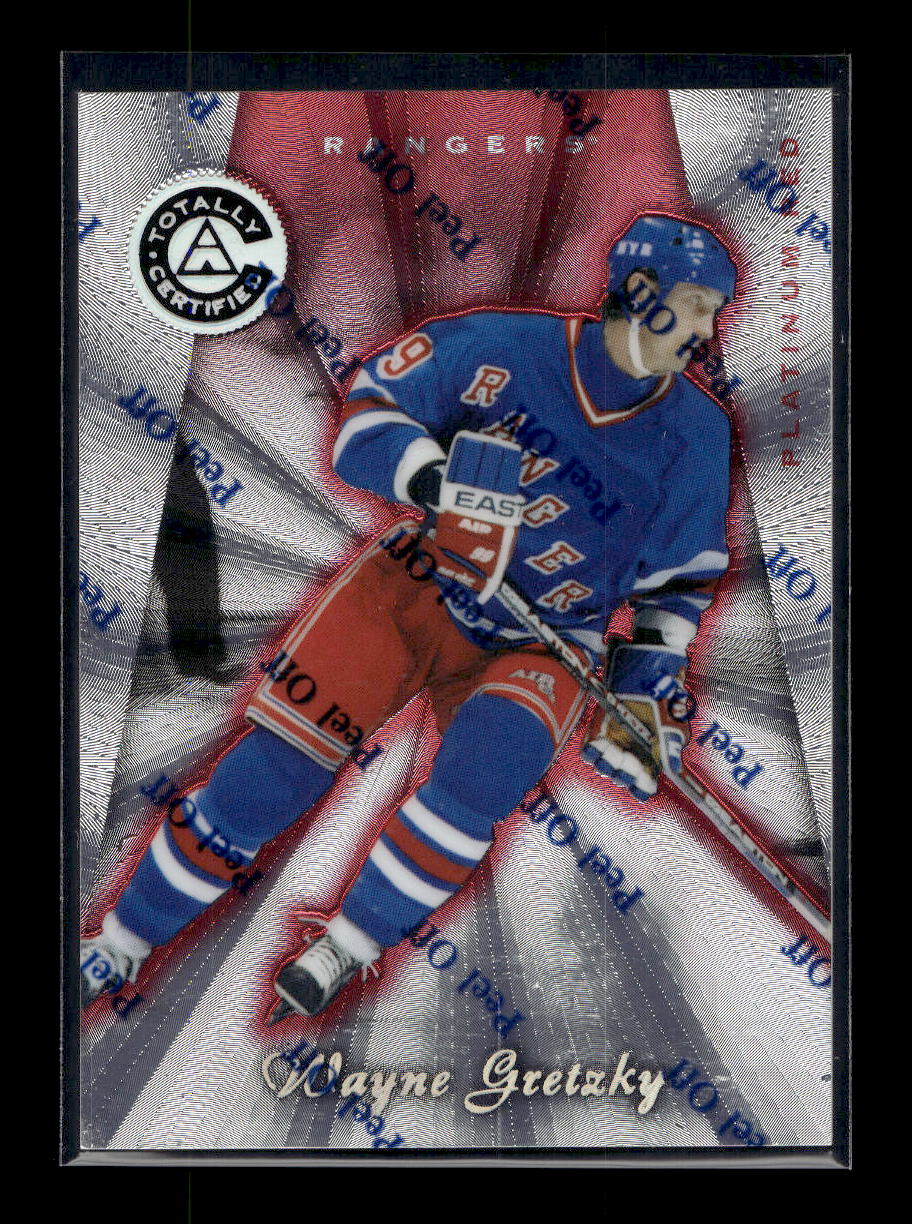 1997-98 Pinnacle Totally Certified Platinum Red #100 Wayne Gretzky #'d /6199 (New York Rangers)