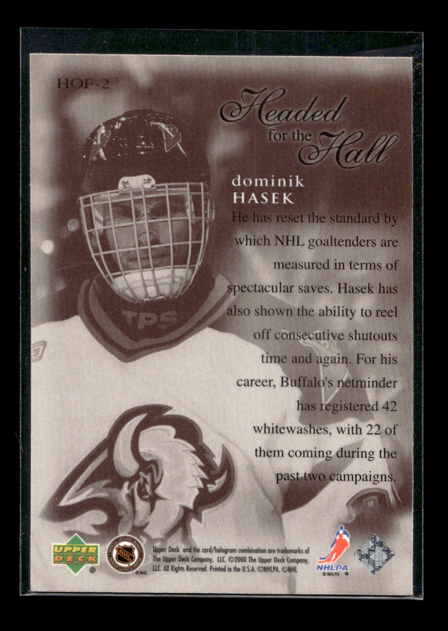 1999-00 Upper Deck Headed for the Hall #HOF2 Dominik Hasek (Buffalo Sabres)