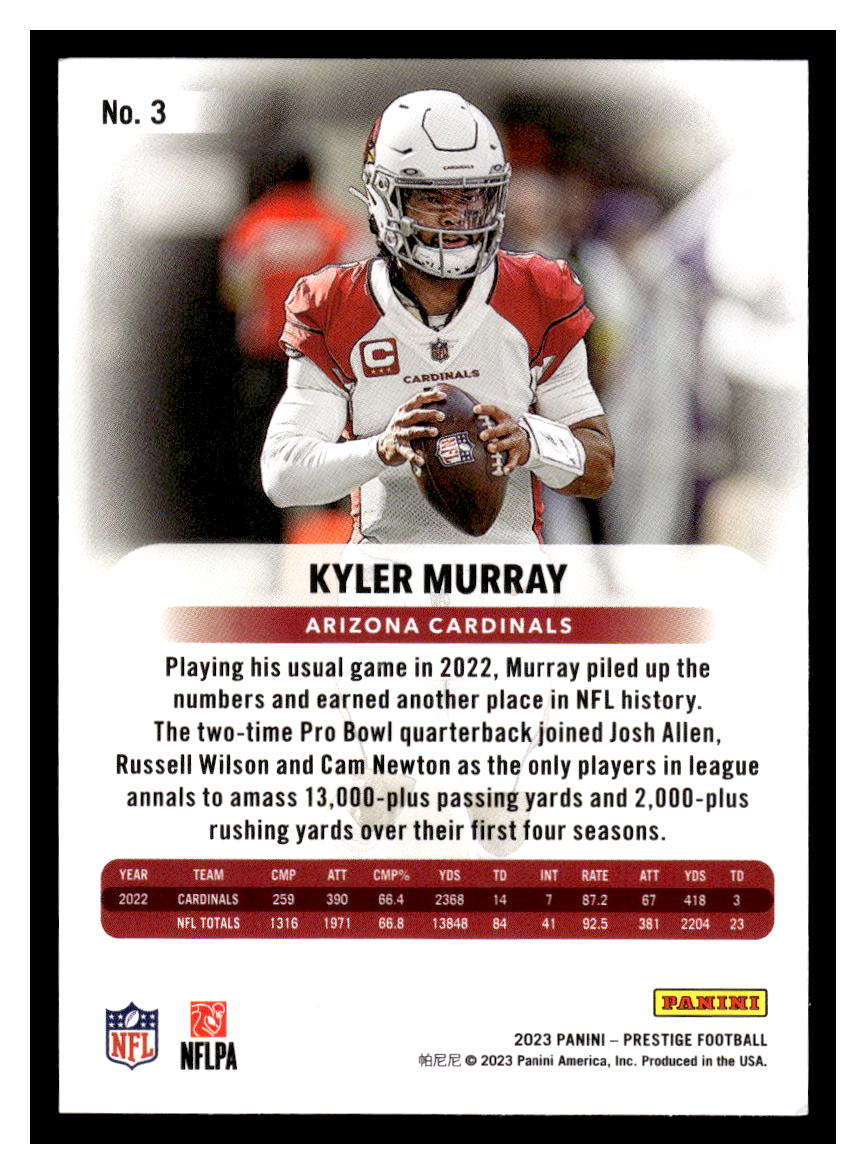 2023 Panini Prestige #3 Kyler Murray (Arizona Cardinals)