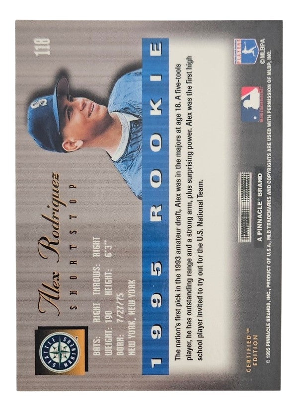 1995 Select Certified #118 Alex Rodriguez Rookie (Seattle Mariners) MT