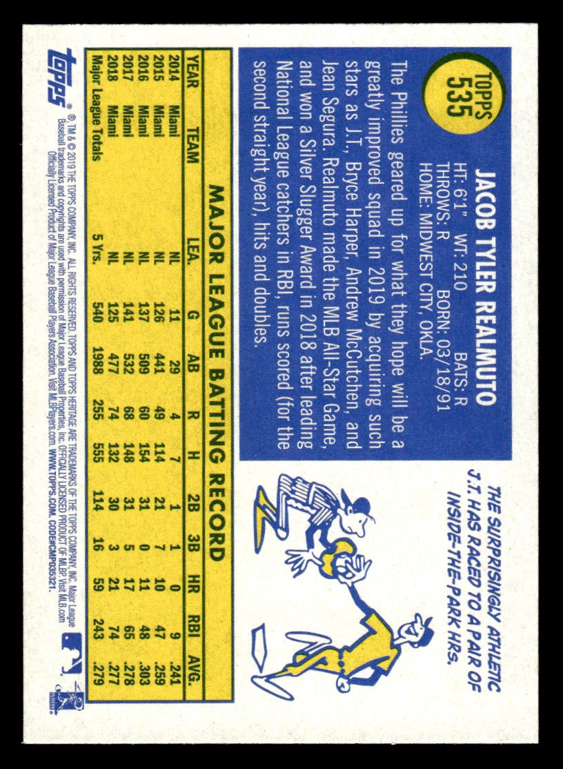 2019 Topps Heritage #535 J.T. Realmuto