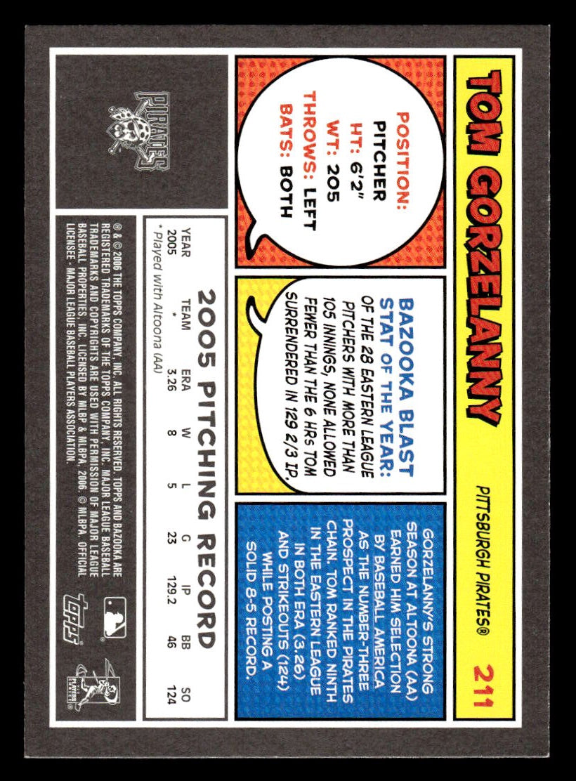 2006 Bazooka #211 Tom (Pittsburgh Pirates)