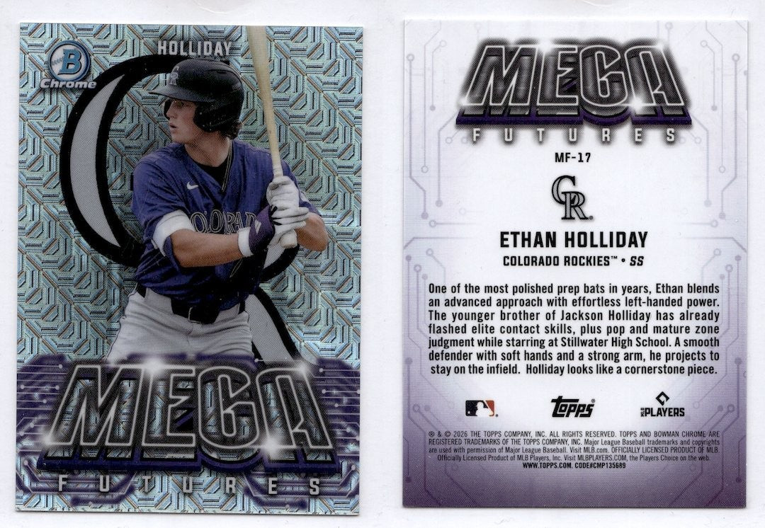 2026 Bowman Chrome Mega Futures ETHAN HOLLIDAY #MF-17 (Colorado Rockies)