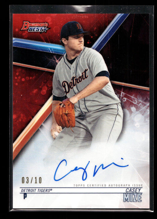 2018 Bowman's Best Best of '18 Autographs Red Refractors #B18CM Casey Mize #'d 03/10