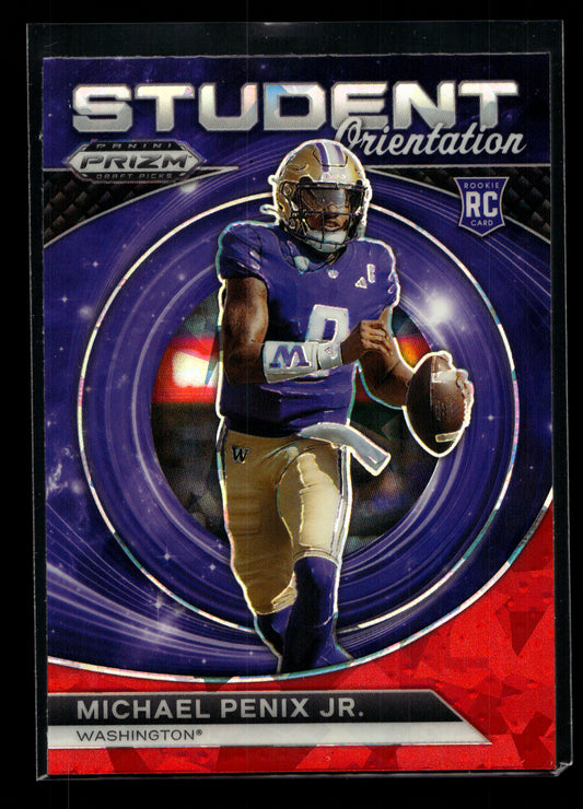 2024 Panini Prizm Draft Picks Student Orientation Red Ice #2 Michael Penix Jr. (Falcons)