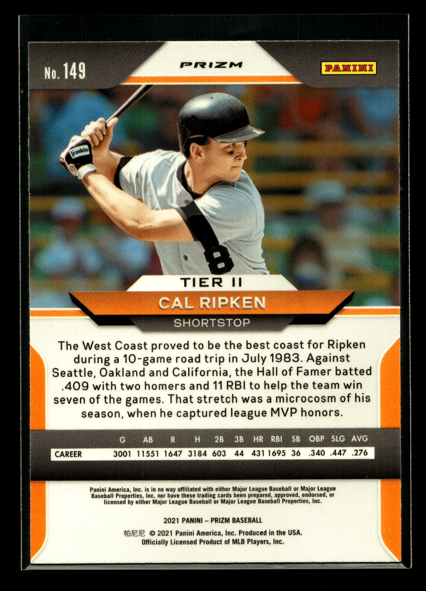 2021 Panini Prizm Prizms Purple #149 Cal Ripken (Baltimore Orioles)