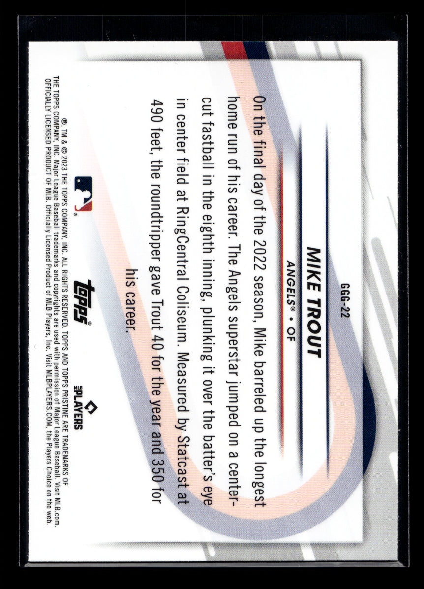 2023 Topps Pristine Going, Going, Gone #GGG22 Mike Trout (Los Angeles Angels)