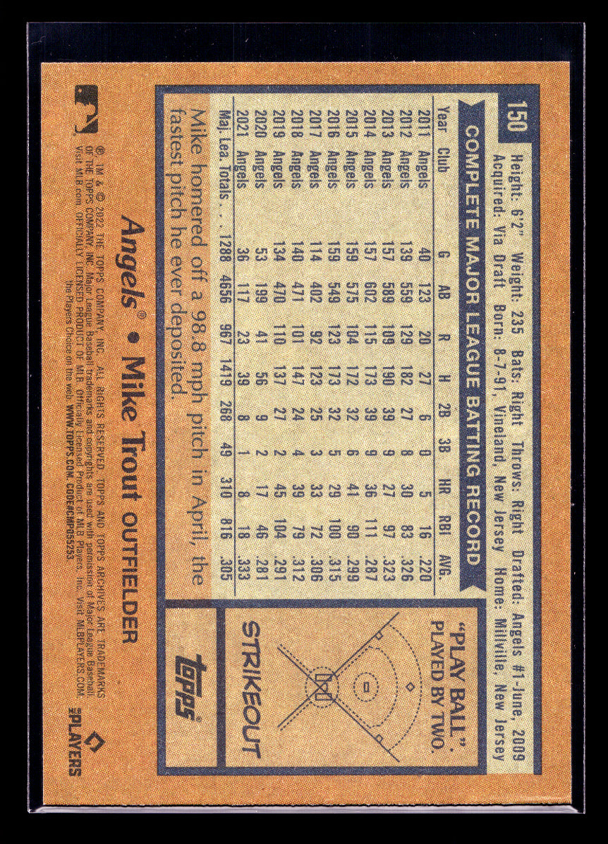 2022 Topps Archives #150 Mike Trout (Los Angeles Angels)