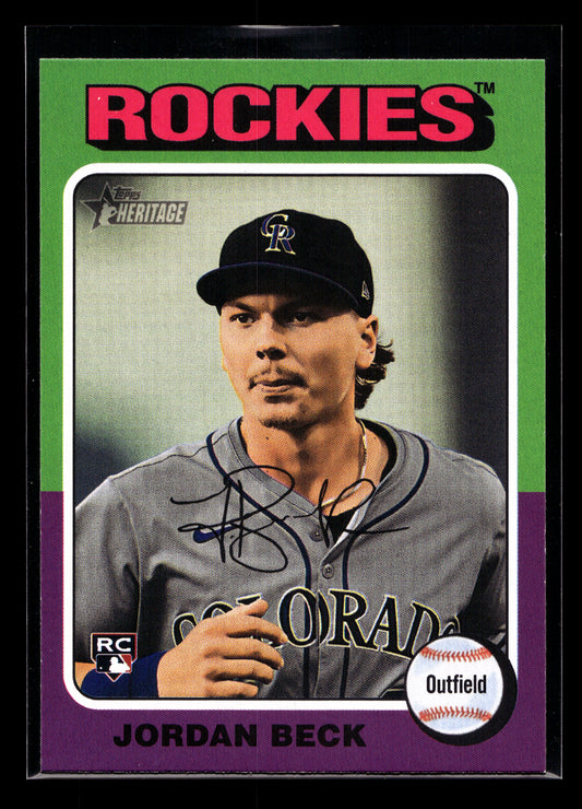 2024 Topps Heritage #717 Jordan Beck SP Rookie (Colorado Rockies)