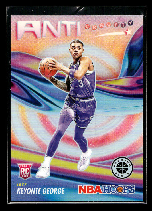 2023-24 Hoops Premium Stock Anti Gravity Silver Prizm #15 Keyonte George (Utah Jazz)