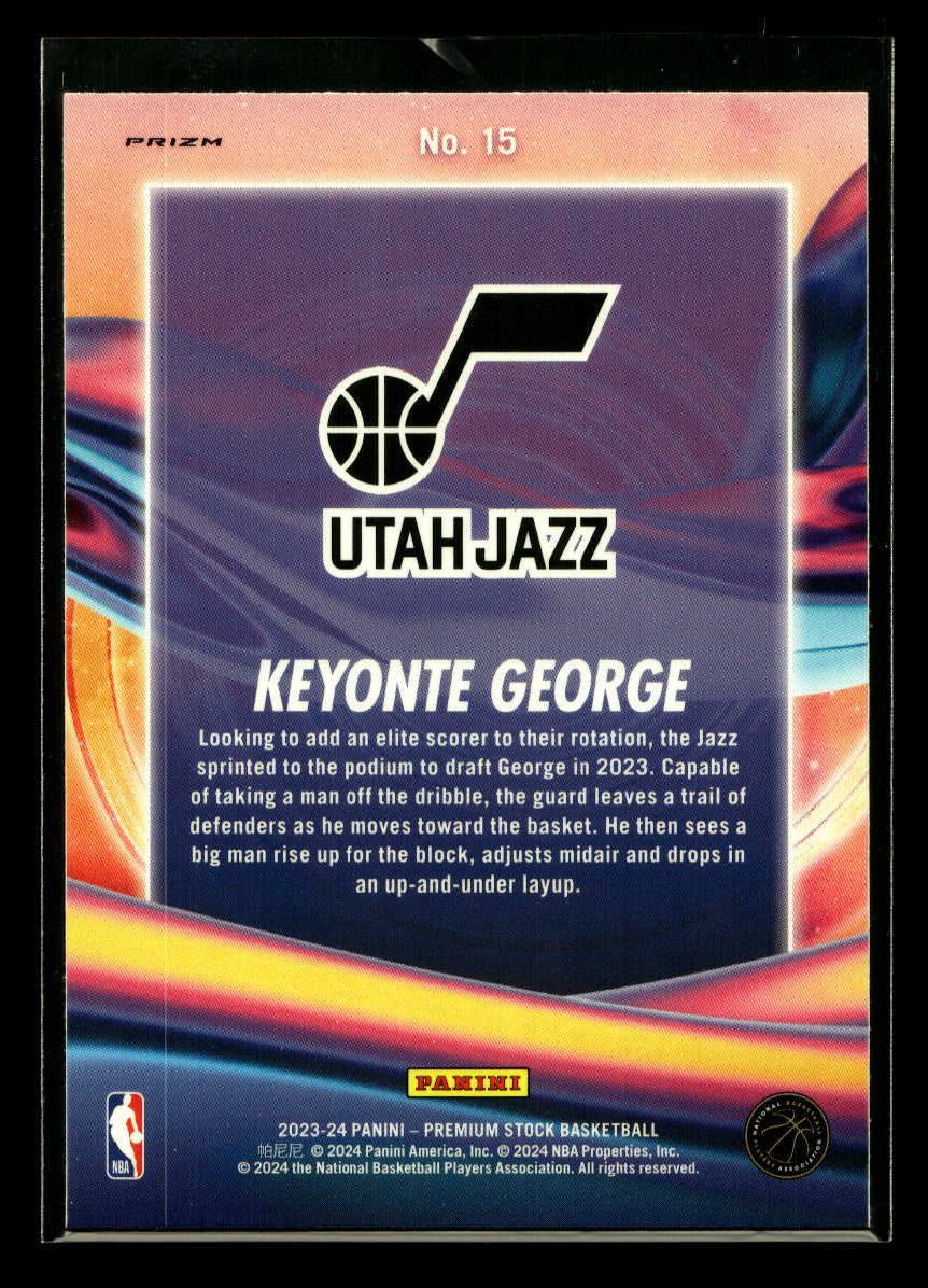 2023-24 Hoops Premium Stock Anti Gravity Silver Prizm #15 Keyonte George (Utah Jazz)