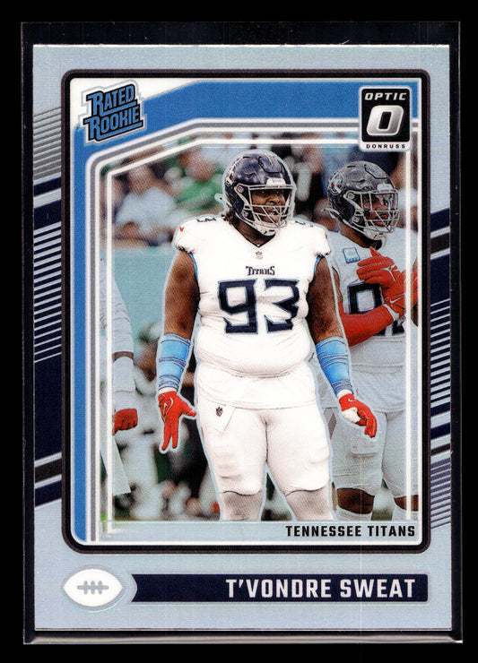 2024 Donruss Optic Holo #295 T'Vondre Sweat Rated Rookie (Tennessee Titans)