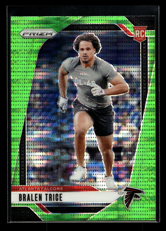 2024 Panini Prizm Prizms Neon Green Pulsar #312 Bralen Trice (Atlanta Falcons)