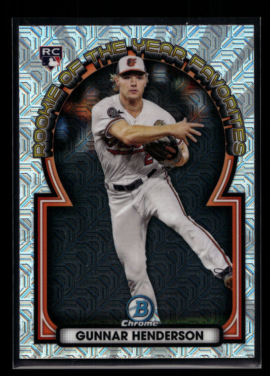 2023 Bowman Chrome Mega Box Rookie of the Year Favorites #ROYF15 Gunnar Henderson (Baltimore Orioles)