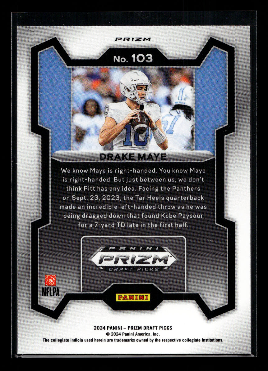 2024 Panini Prizm Draft Picks Prizms Red Ice #103 Drake Maye (New England Patriots)