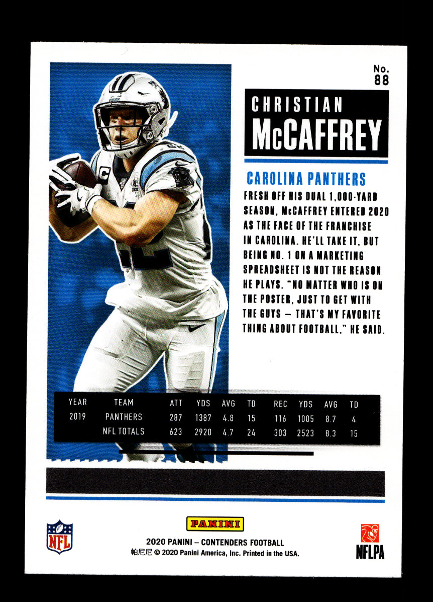 2020 Panini Contenders #88 Christian McCaffrey (Carolina Panthers)