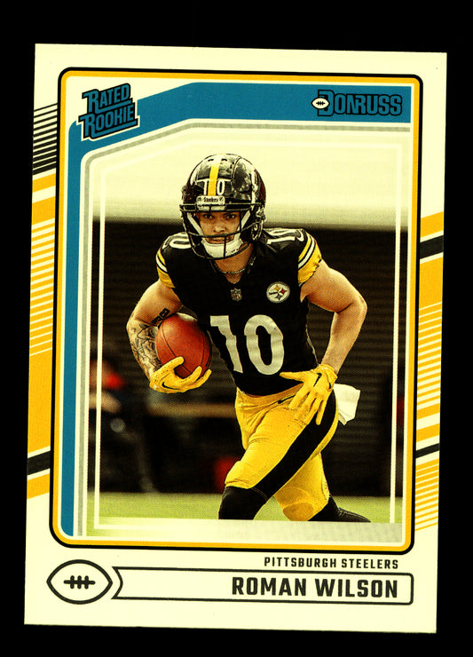 2024 Donruss #348 Roman Wilson Rated Rookie (Pittsburgh Steelers)