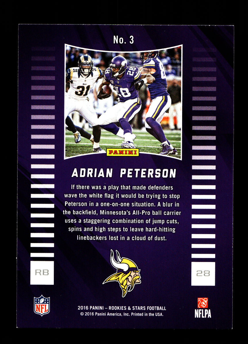 2016 Rookies and Stars Action Packed #3 Adrian Peterson (Minnesota Vikings)