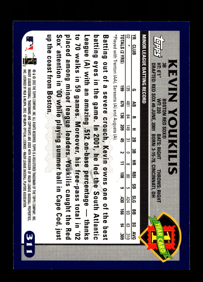 2003 Topps #311 Kevin Youkilis Rookie (Boston Red Sox)