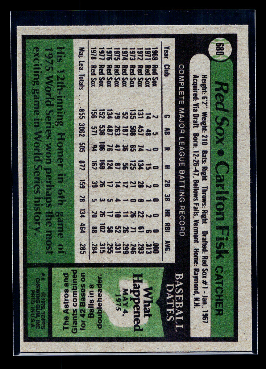 1979 Topps #680 Carlton Fisk (Boston Red Sox)