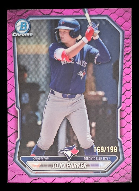 2026 Bowman #BCP-147 JoJo Parker Chrome Prospects Fuchsia Ref. #/199 BLUE JAYS