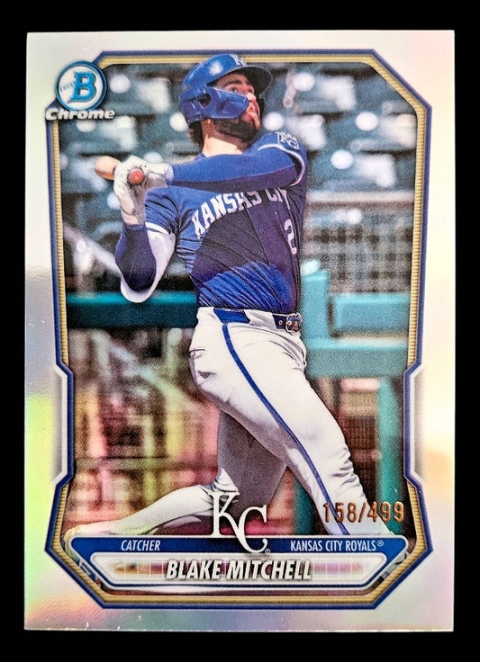 2026 Bowman Chrome Prospects Refractors #BCP13 Blake Mitchell #'d /499 (Royals)