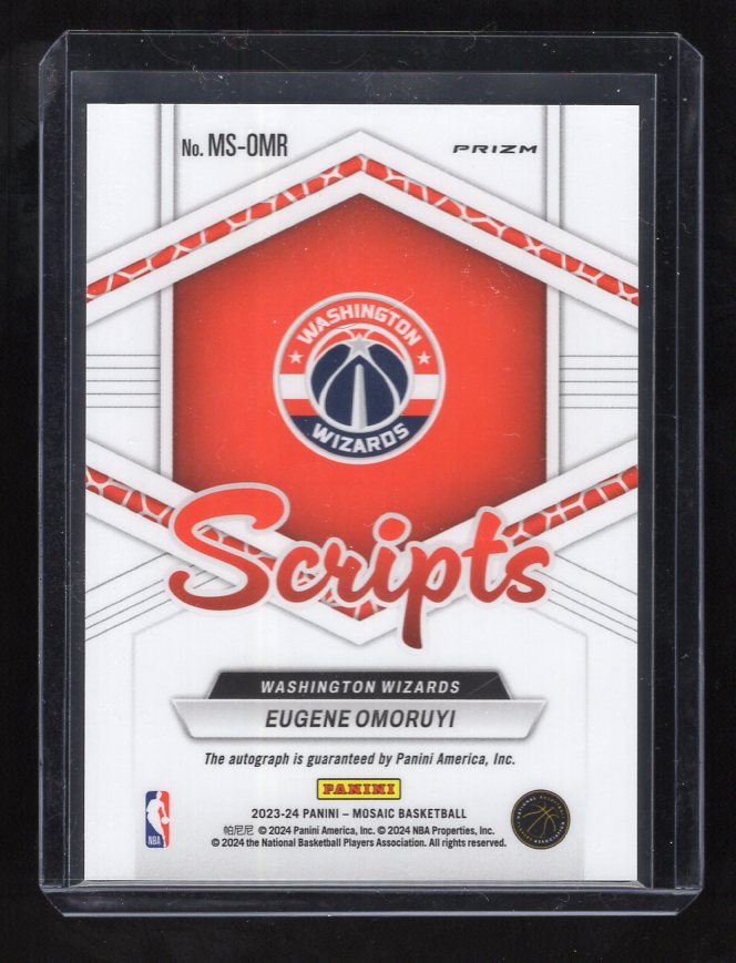 2023-24 Panini Mosaic "Scripts" #MS-OMR Eugene Omoruyi (Washington Wizards)