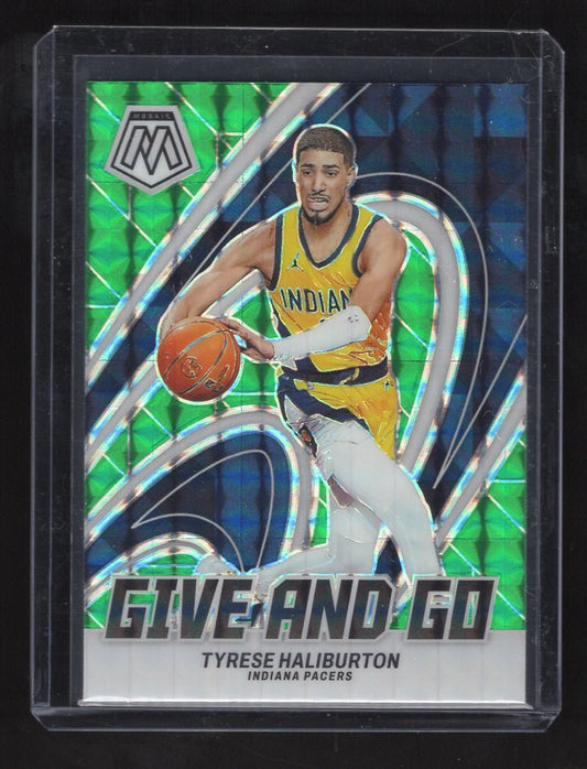 2023-24 Panini Mosaic Give and Go Mosaic Green #7 Tyrese Haliburton (Indiana Pacers)