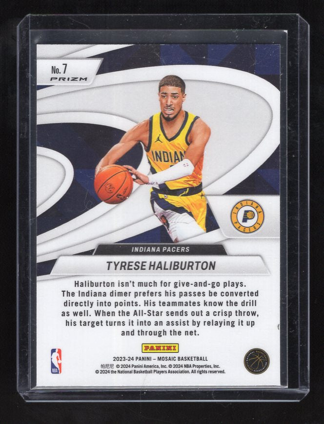 2023-24 Panini Mosaic Give and Go Mosaic Green #7 Tyrese Haliburton (Indiana Pacers)