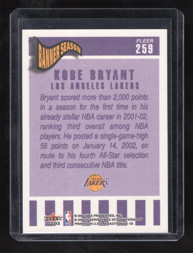 2002-03 Fleer Tradition #259 Kobe Bryant (Los Angeles Laker)