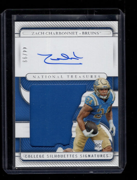 2023 Panini National Treasures #CSS-ZC Zach Charbonnet Rookie Patch Autograph #'d /99 (Seattle Seahawks)