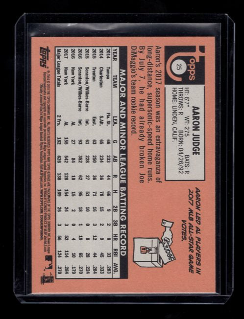 2018 Topps Heritage #25 Aaron Judge  (New York Yankees)