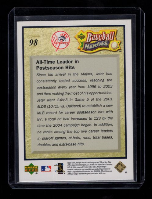 2005 Upper Deck Baseball Heroes Jeter #98 Derek Jeter (New York Yankees)