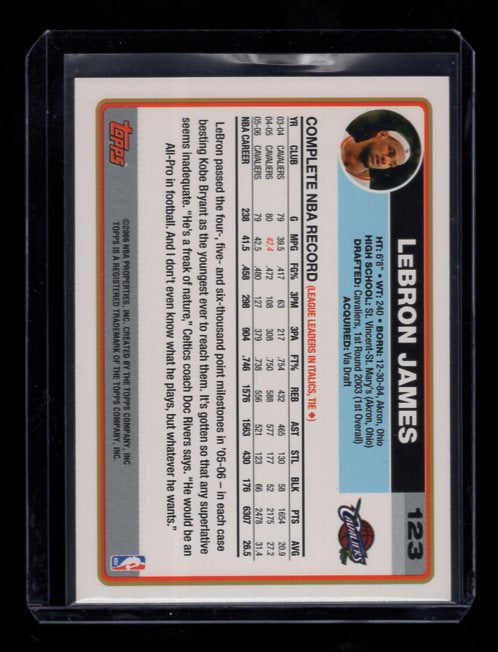 2006-07 Topps #123 LeBron James (Cleveland Cavaliers)