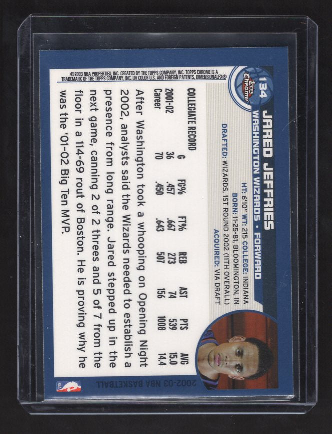 2002-03 Topps Chrome #134 Jared Jeffries Rookie (Washington Wizards)