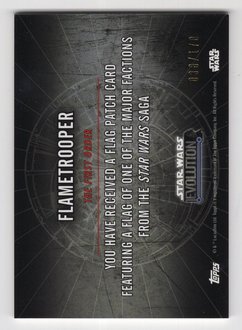 2016 Topps Star Wars Evolution Patches #NNO Flametrooper #'d /170