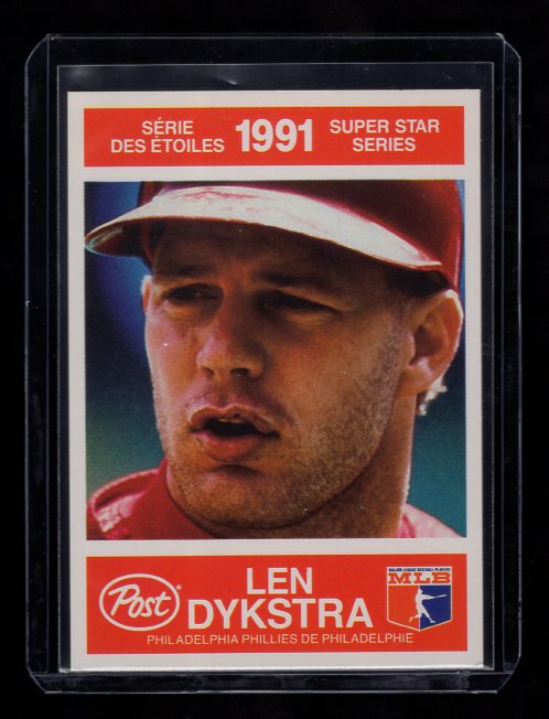 1991 Post Canadian #6 Len Dykstra (Philadelphia Phillies)