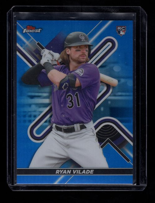 2022 Finest Blue Refractors #20 Ryan Vilade Rookie (Colorado Rockies)