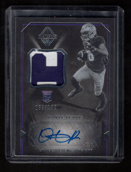 2018 Panini Majestic #127 Scripted Swatches Dante Pettis / Patch RC Rookie #'d /199