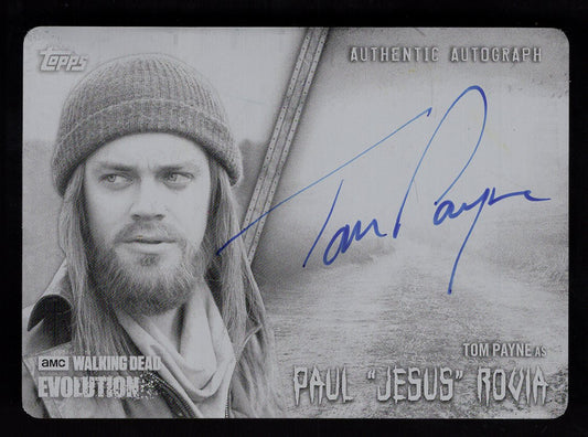 2017 Walking Dead Evolution Black Printing Plate "Tom Payne" as Paul Jesus Rovia Autograph
