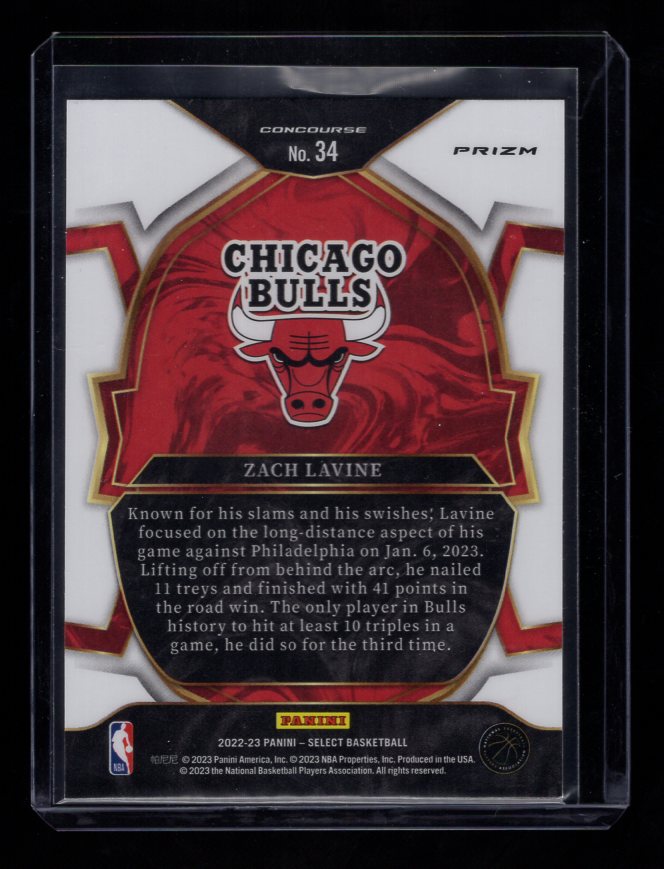 2022-23 Select Prizms "Red Cracked Ice" #34 Zach LaVine (Chicago Bulls)