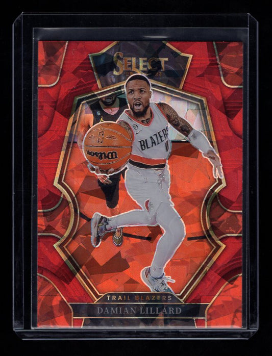2022-23 Select Prizms "Red Cracked Ice" #107 Damian Lillard (Portland Trail Blazers)