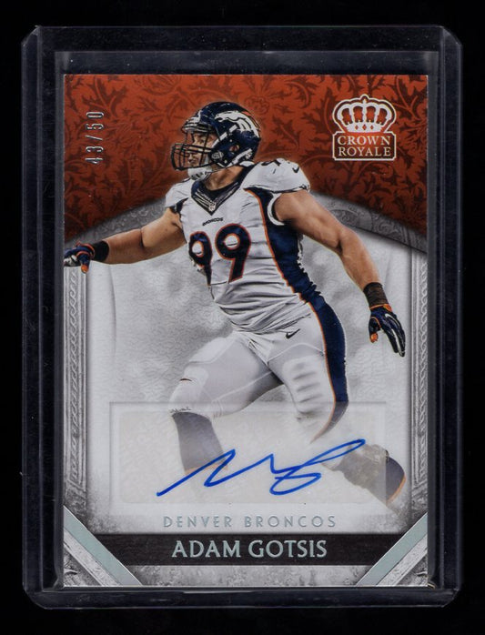 2016 Crown Royale Rookie Autographs Platinum #29 Adam Gotsis #'d /50 (Denver Broncos)