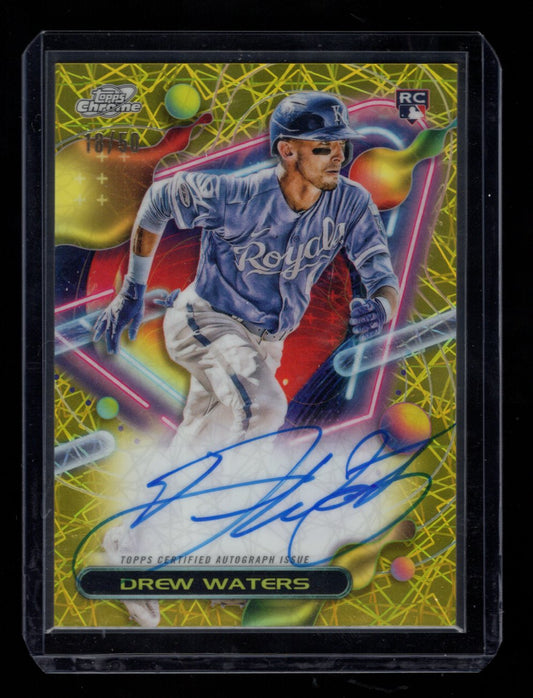 2023 Topps Cosmic Chrome Drew Waters #'d /50 Gold Interstellar Autograph (Royals)