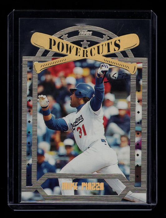 1996 Topps Laser Power Cuts #4  Die-cut Mike Piazza (Los Angeles Dodgers)